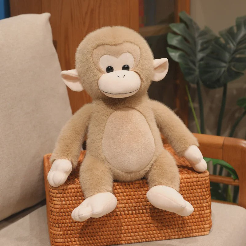 Schattige Macaque Aap Knuffel - Pluche Dierenkussen, Perfect Cadeau voor Kinderen & Dierenliefhebbers