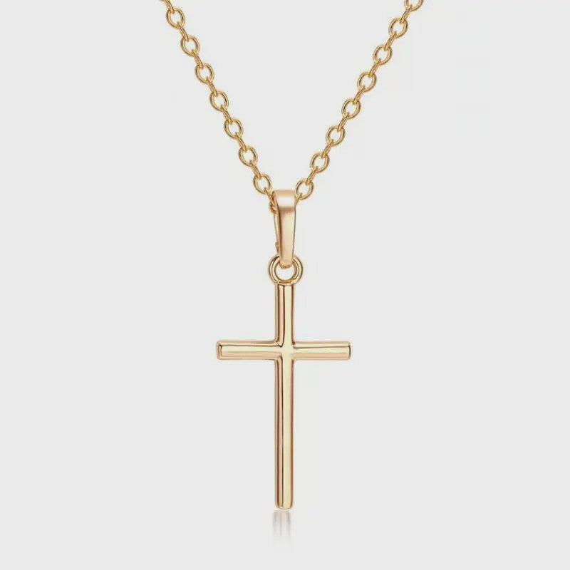 Eenvoudige Christelijke Kruis Ketting - Zilverkleurig, Lange Ketting voor Dames en Heren