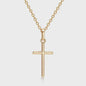 Eenvoudige Christelijke Kruis Ketting - Zilverkleurig, Lange Ketting voor Dames en Heren