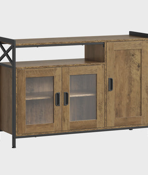 Stijlvolle Houten Keukenkast met 3 Deuren en Verstelbare Planken - 110x75x33cm