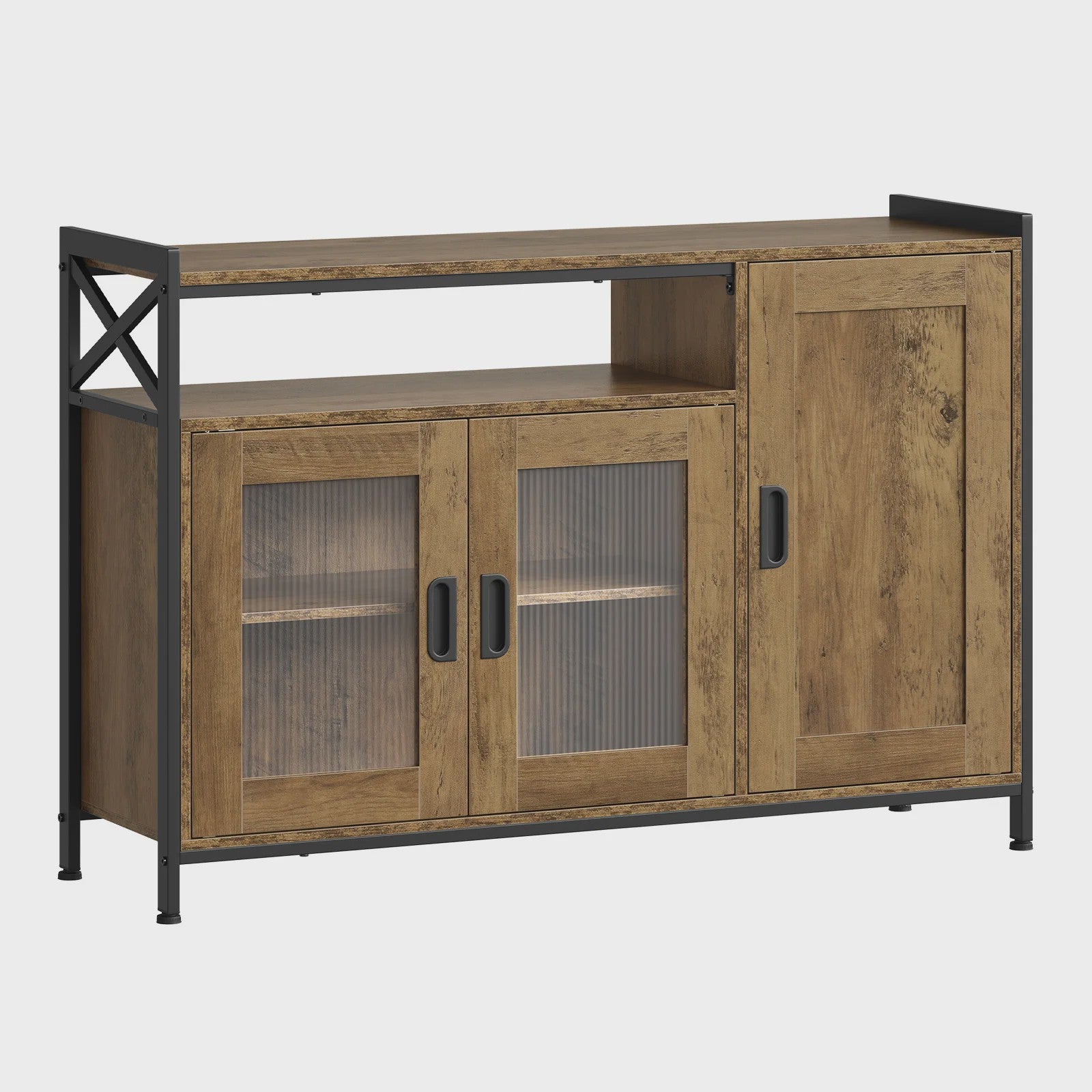 Stijlvolle Houten Keukenkast met 3 Deuren en Verstelbare Planken - 110x75x33cm