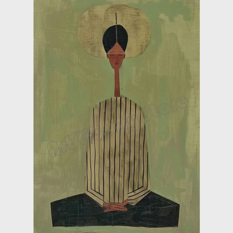 Abstract Afrikaanse Vrouwen Poster Canvas Schilderij - Etnisch Hedendaags Woondecoratie