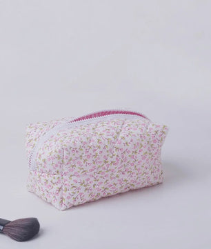 Gewatteerde Make-uptas met Bloemenprint - Ruime Toilettas en Opbergorganizer voor Reizen