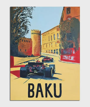 Retro F1 Formule 1 Raceauto Posters - Neon City Canvas Muurkunst