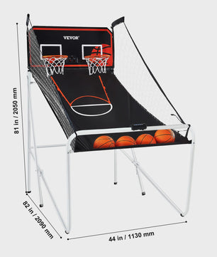 Dubbel Basketbal Arcade Spel - 2 Spelers, 8 Modi, Inclusief 4 Ballen