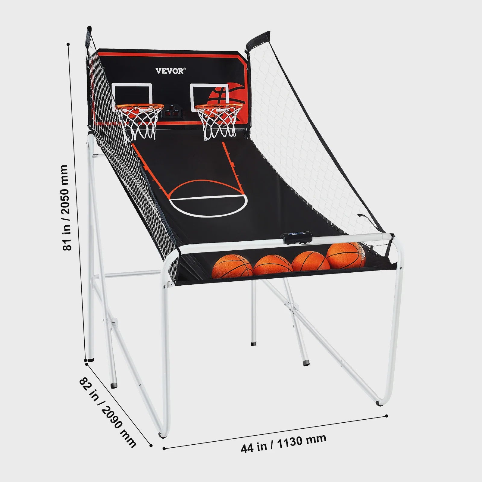 Dubbel Basketbal Arcade Spel - 2 Spelers, 8 Modi, Inclusief 4 Ballen