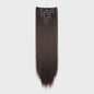 24 Inch Synthetische Haarverlenging met Clips - 7 Delig Set - Lang Steil Haarstuk voor Dames