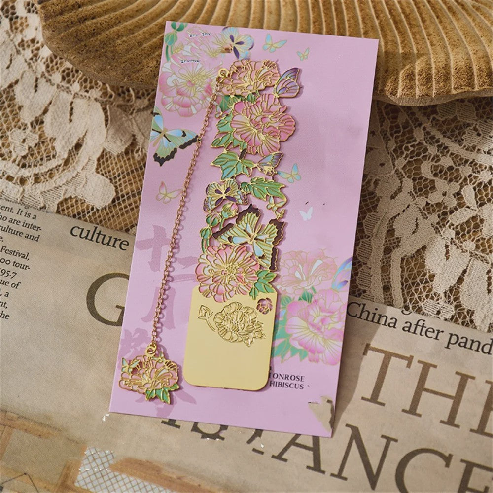 Luxe Metalen Bladwijzers - Retro Chinese Stijl met Bloemen & Vlinders