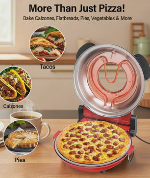 Elektrische Pizzaoven 12-inch met Dubbele Temperatuurregeling tot 420℃