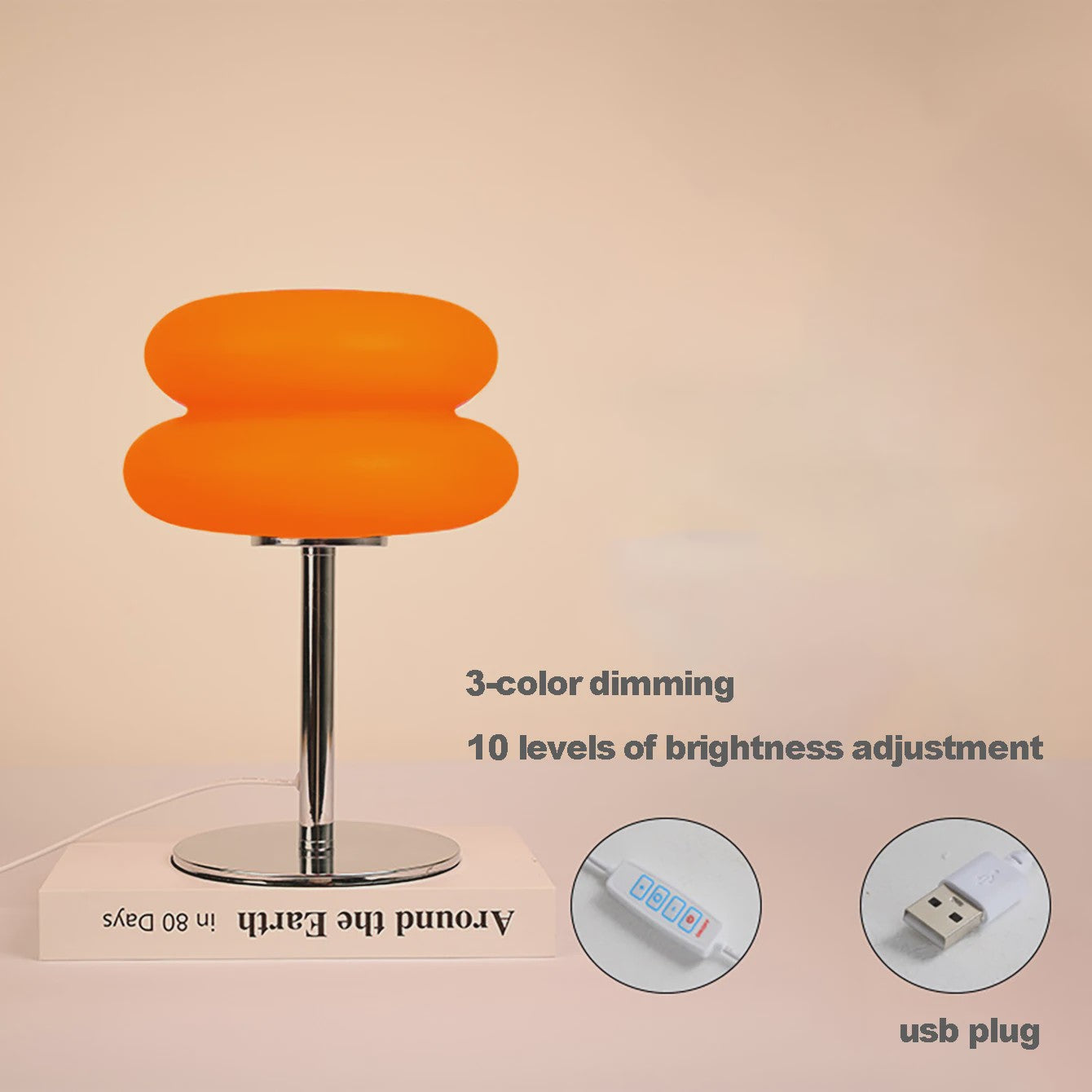 Nordic Mushroom Tafellamp - Bauhaus Design met 9-Niveaus Dimbaar Sfeerlicht