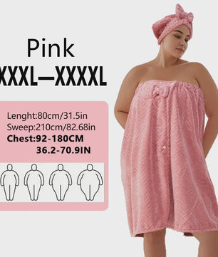 Draagbare Handdoek Set: Badjas Rok & Haarband - Zacht & Absorberend