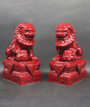 Set van 2 Chinese Foo Dogs Leeuwenbeelden - Keramiek - Woondecoratie