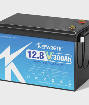 KEPWORTH 12.8V LiFePO4 Accu 180Ah/300Ah met Geüpgrade BMS - 6000 Cycli voor Camper, Boot, Golfkar