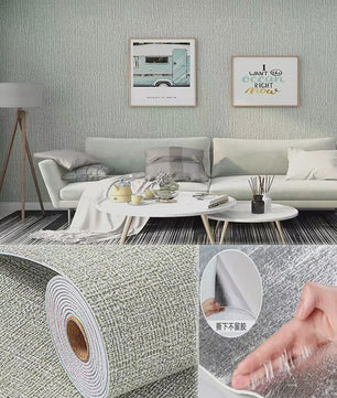 Zelfklevende 3D Wandsticker met Linnenstructuur - Waterdicht & Decoratief