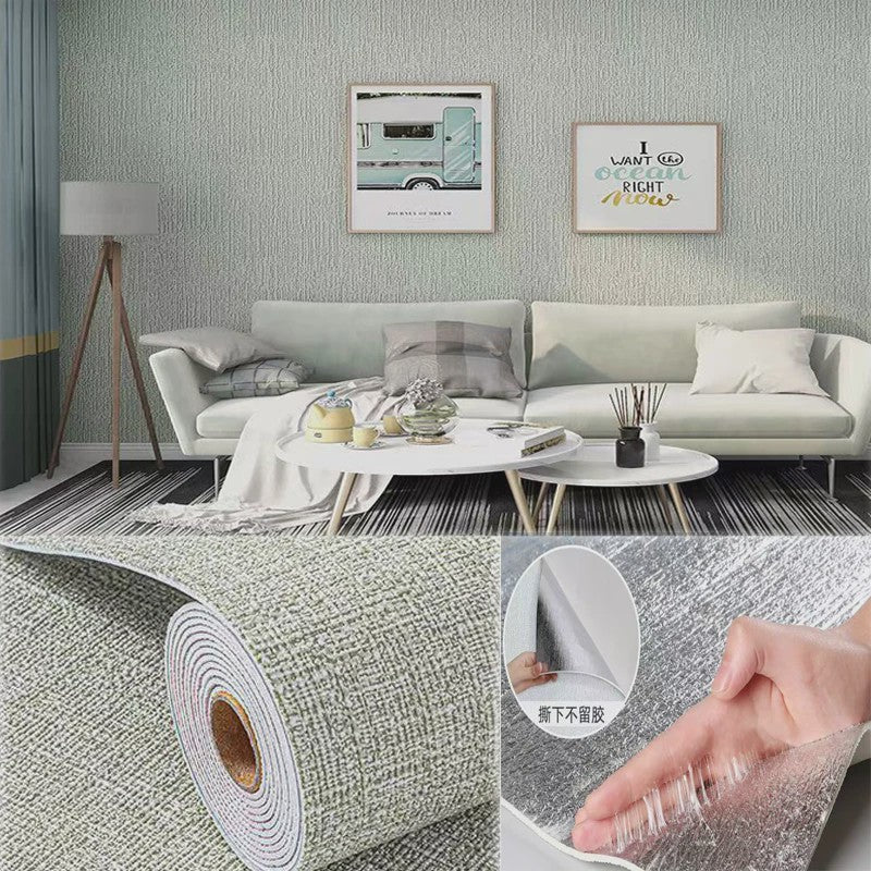 Zelfklevende 3D Wandsticker met Linnenstructuur - Waterdicht & Decoratief