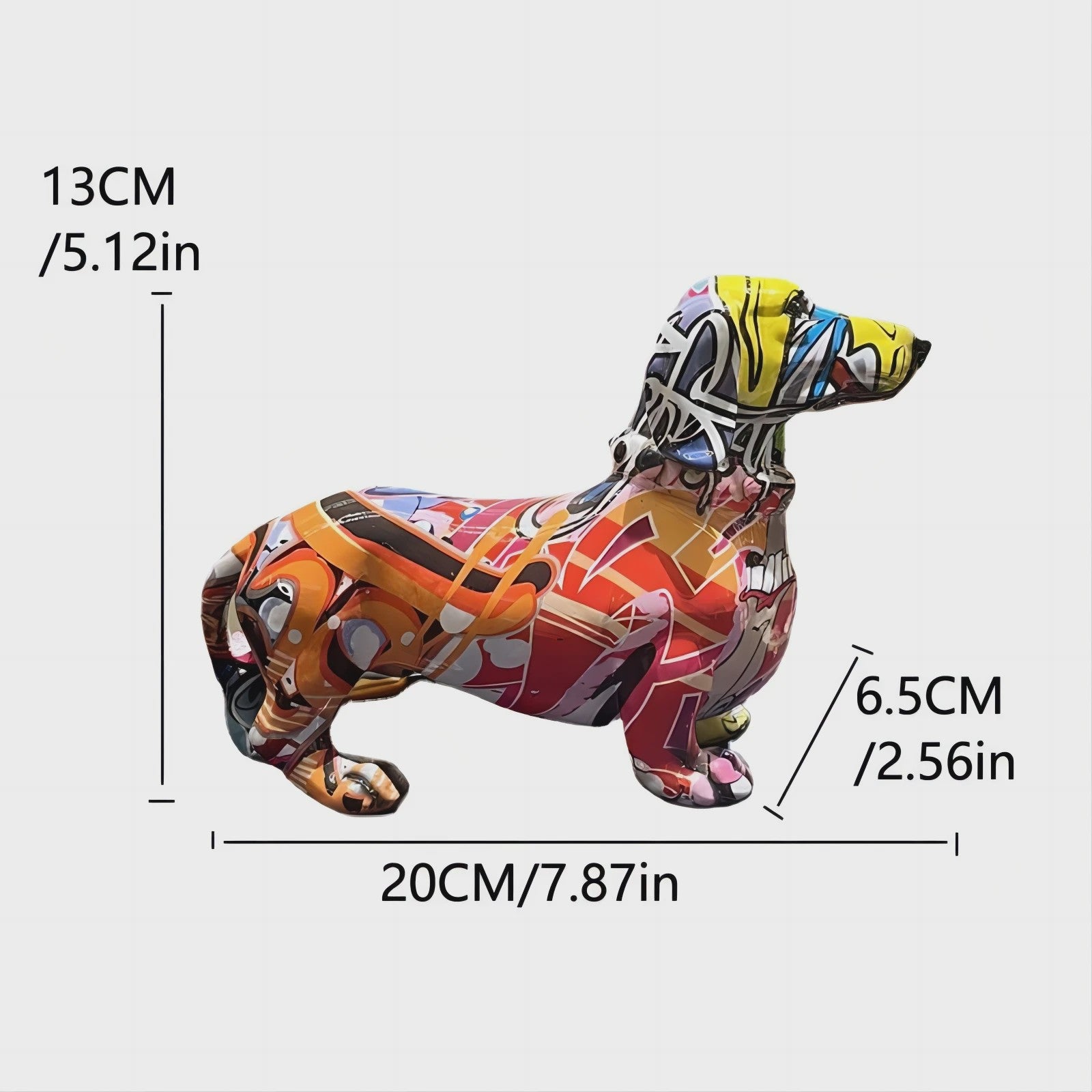 Kleurrijke Franse Bulldog Resin Beeld - Graffiti Decoratie & Huisornament