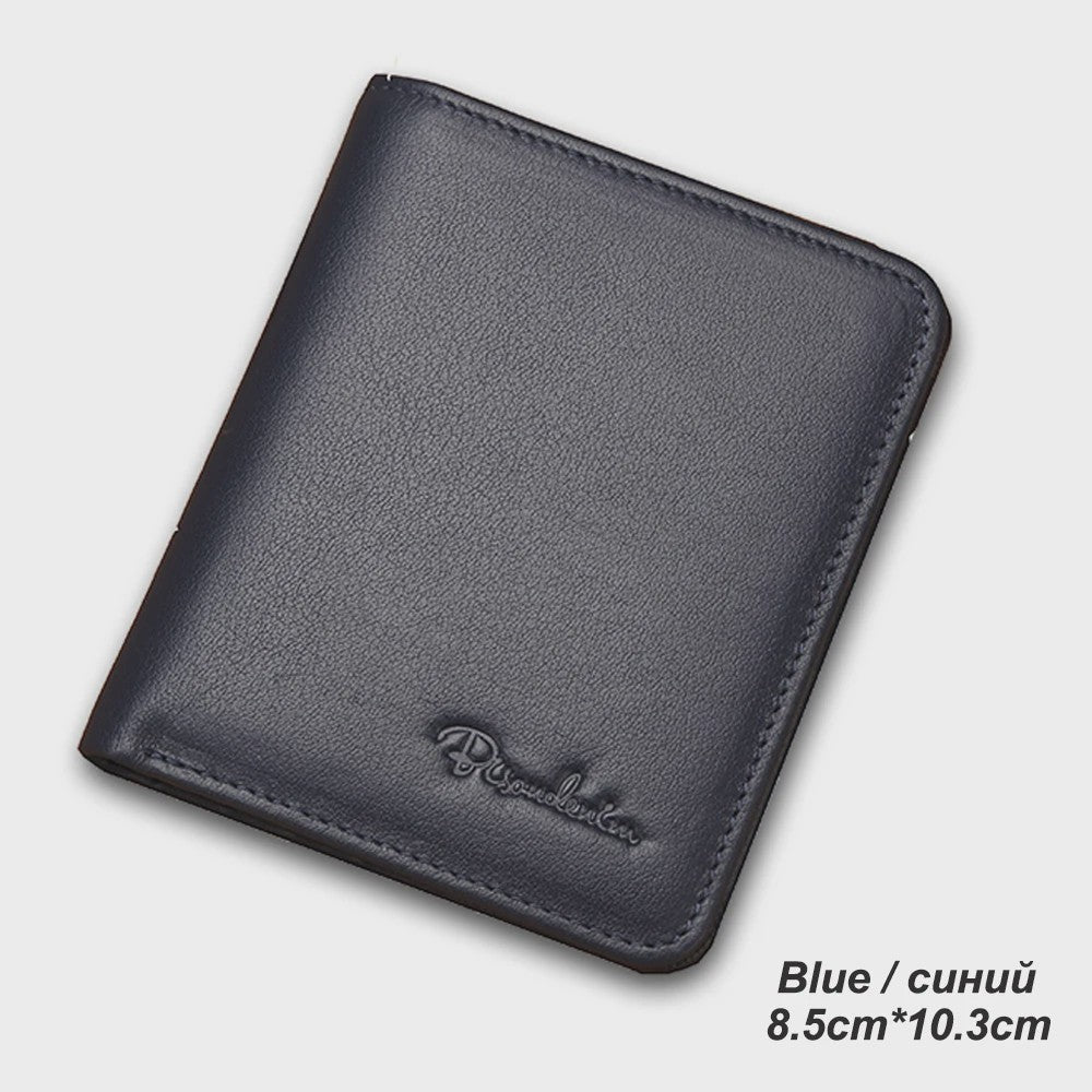 Bison Denim Heren Portemonnee - Echt Leer, Zwart, Mini Model N4429