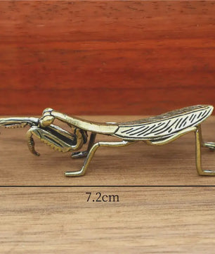 Miniatuur Koperen Insect Beeldjes: Bidsprinkhaan, Libelle, Bij & Krekel - Feng Shui Decoratie
