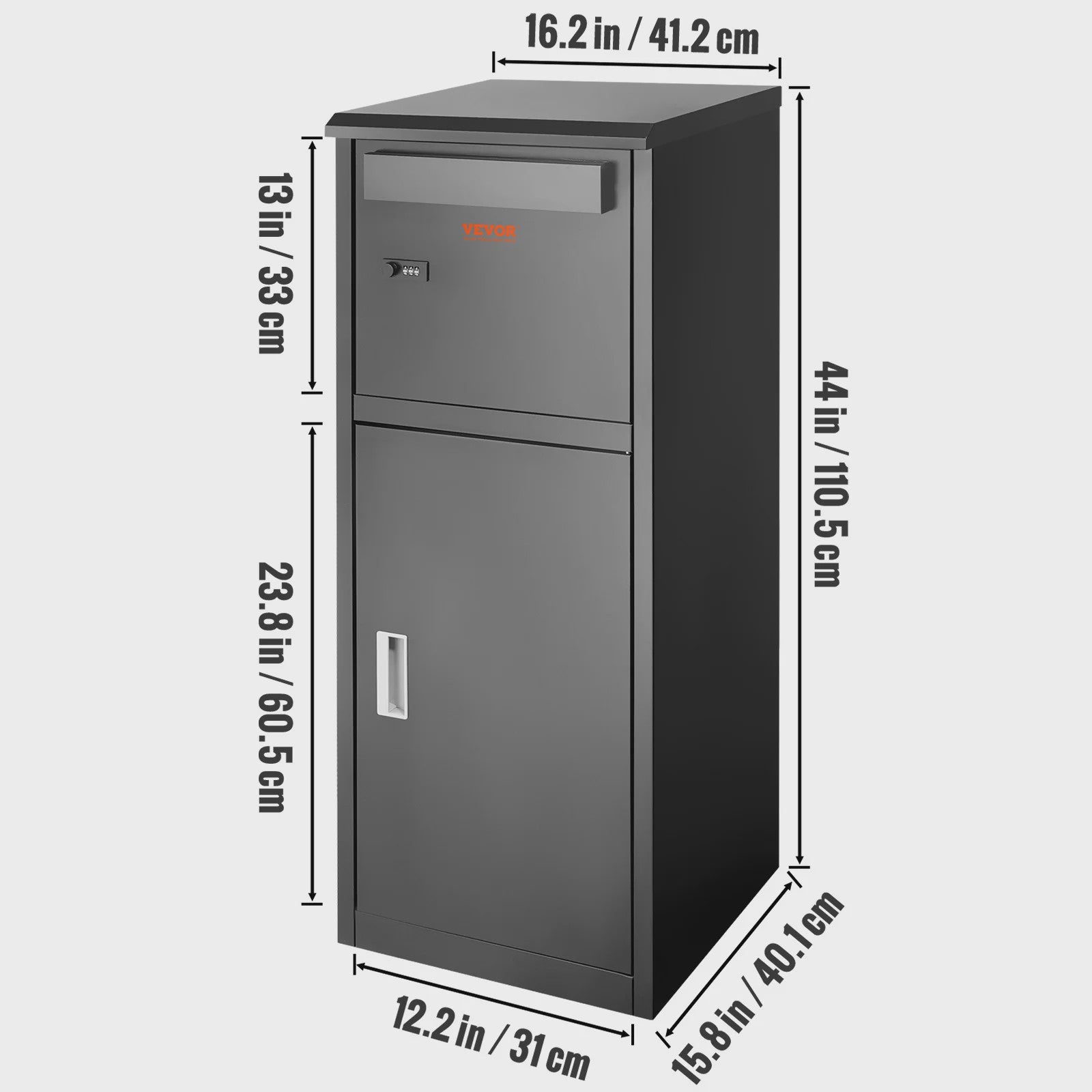 Wandmontage Brievenbus met Anti-diefstal Slot - IPX3 Waterdicht & Grote Opslag voor Pakketten