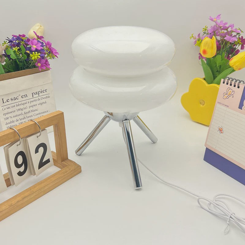 Vintage Glazen Tafellamp - Stijlvolle Decoratie voor Slaapkamer & Nachtkastje
