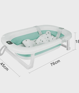 Opvouwbaar Babybadje met Thermometer & Badmat - 0-36 Maanden