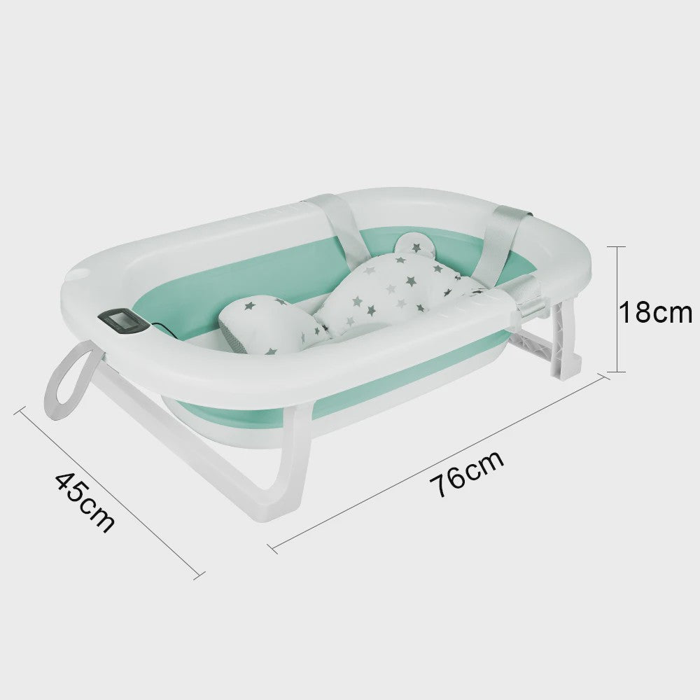 Opvouwbaar Babybadje met Thermometer & Badmat - 0-36 Maanden