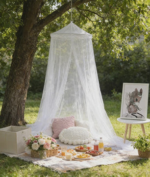 Elegante Hangende Klamboe Dome - Polyester Mesh voor Bed & Decoratie