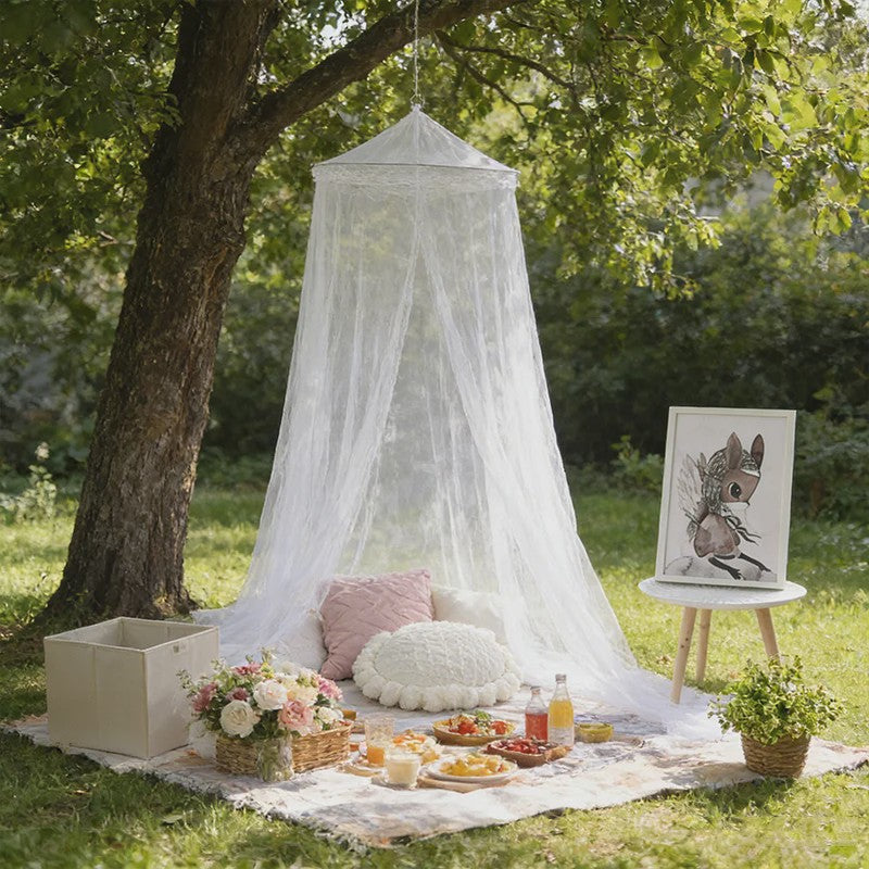 Elegante Hangende Klamboe Dome - Polyester Mesh voor Bed & Decoratie