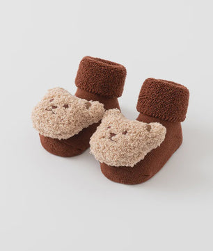 Schattige Babysokjes met Beer - Zacht Katoen, Anti-slip & Warm voor Jongens en Meisjes