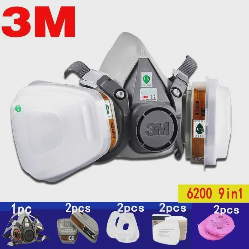 3M 6200 Herbruikbaar Halfmasker Gasmasker voor Verf, Chemicaliën en Stof