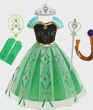 Prinsessenjurk Anna Frozen Kinderkostuum - Feestelijk Verkleedjurkje