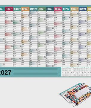 Jaarplanner 2027 - Grote Wandkalender met Planvakken en Stickers