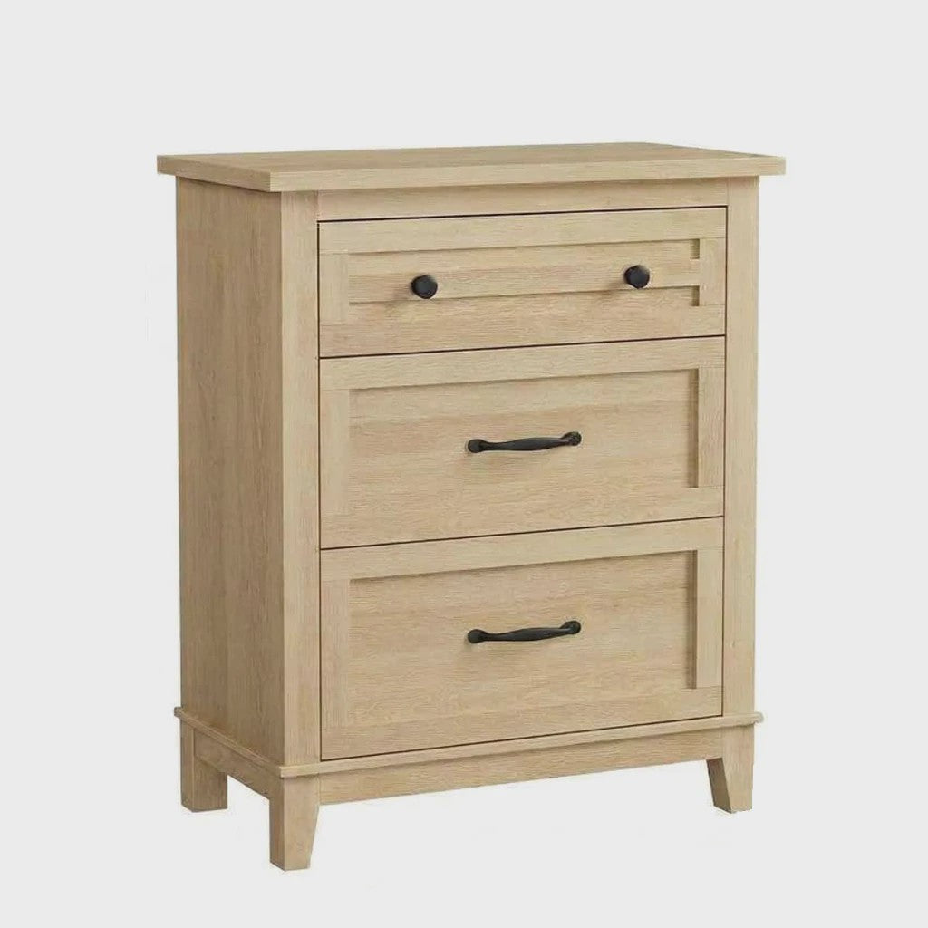 Moderne Ladekast van MDF - 74x40x75cm - Slaapkamer Commode met Textuur Fronten en Anti-Tip Kit