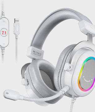 FIFINE H6 Gaming Headset: Virtueel 7.1 Surround Sound, RGB, USB, Microfoon & EQ Modes