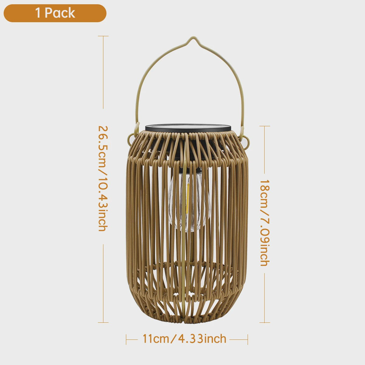 Zonne-energie Lantaarn voor Buiten - Waterdichte Hangende Rotan Decoratie voor Tuin & Terras