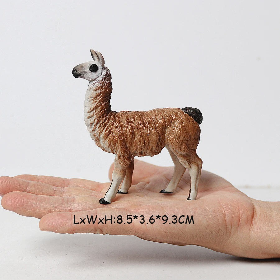 Realistische Alpaca & Kameel Figuren Set - Handgeschilderd, Educatief Speelgoed