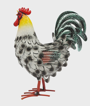 Set van 5 Metalen Haan Tuindecoratie Beelden - Farmhouse Stijl