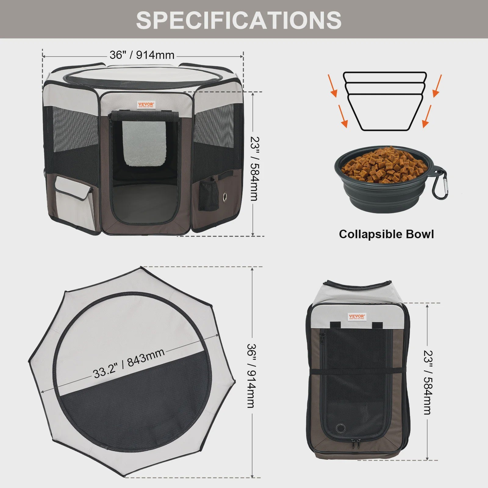 Draagbare Opvouwbare Pet Playpen Tent - Veilig en Waterdicht voor Hond of Kat