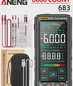 ANENG 683 Slimme Touchscreen Multimeter - Oplaadbaar, 6000 Counts, AC/DC