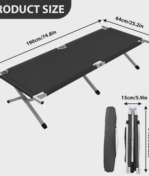 Lichtgewicht Campingbed Opvouwbaar met Stalen Frame en Opbergzak - Draagbaar & Duurzaam