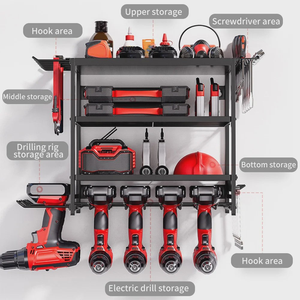 Robuuste Metalen Wand Organizer voor Garage & Werkplaats - Gereedschapshouder