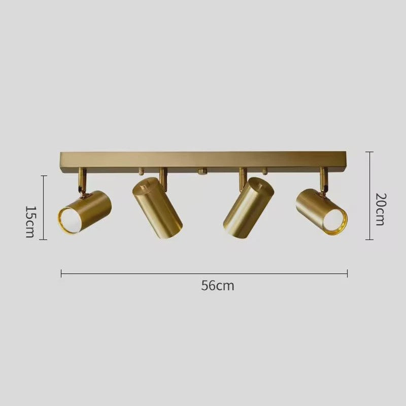 Moderne Gouden Plafondspot met 3 Draaibare Spots - Stijlvolle Woonkamer & Kledingkast Verlichting