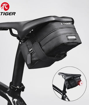 X-TIGER Mini Fietszadel Tas 0.7L - Waterdichte & Reflecterende Onderzadel Gereedschapstas voor MTB/Racefiets