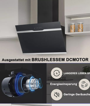 TopStrong Wandafzuigkap 60cm Zwart RVS - Eenvoudig Reinigbare Filters