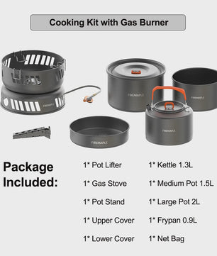 Fire-Maple Complete Kookset met Gasbrander - Outdoor Kampeeruitrusting voor Hiking & Picnic