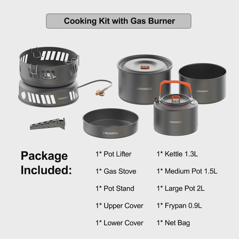 Fire-Maple Complete Kookset met Gasbrander - Outdoor Kampeeruitrusting voor Hiking & Picnic