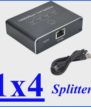 Gigabit Ethernet Switch Splitter 1x2, 1x3, 1x4 - 1000Mbps RJ45 LAN Netwerk Adapter