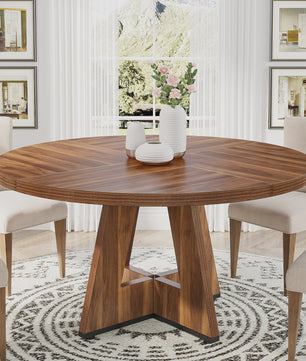 Ronde Eettafel voor 4 Personen - 47 Inch Boerenstijl Keukentafel