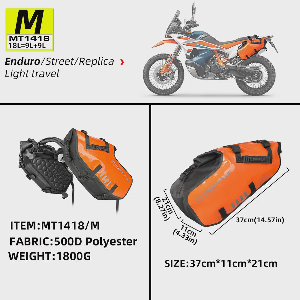 Rhinowalk Waterdichte Motor Zijkoffers - 18L, 28L, 48L - Adventure Touring Bagage