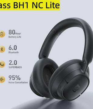 Baseus Bass EH10 NC Draadloze Koptelefoon - 45dB Noise Cancelling, 80 Uur Batterij, Bluetooth 6.0